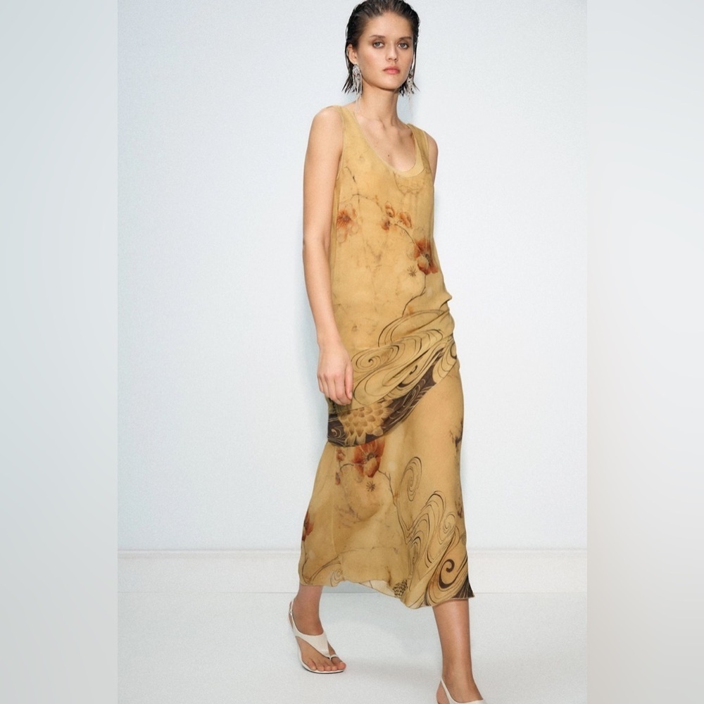 Zara dress midi maxi Bohemian summer casual